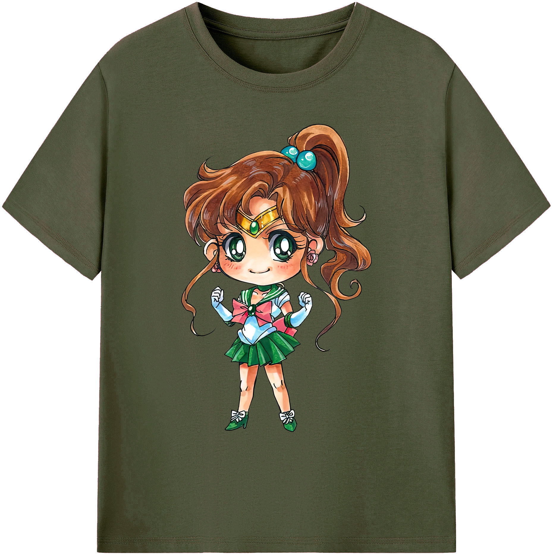 （画像用） 美少女戦士セーラームーン 木野 まこと きの まこと Sailor Moon Kino Makoto （セーラージュピター；Sailor Jupiter） 綿100％ メンズ半袖Tシャツ｜肌触りやわらか＆通気性